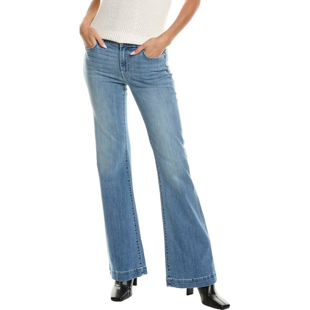 7 for all Mankind Dojo Tailorless Mid Rise Flare Jeans in SALTWATER Size 26